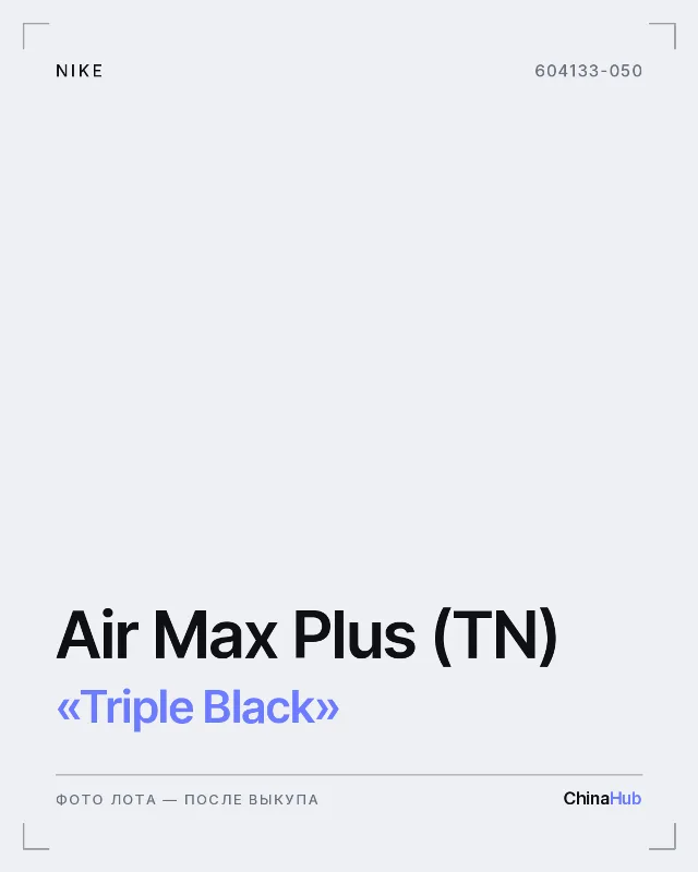 Иллюстрация: Nike Air Max Plus (TN) «Triple Black» — фото лота появится после выкупа