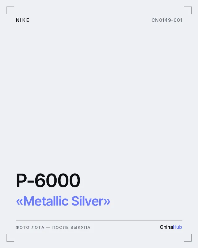 Иллюстрация: Nike P-6000 «Metallic Silver» — фото лота появится после выкупа